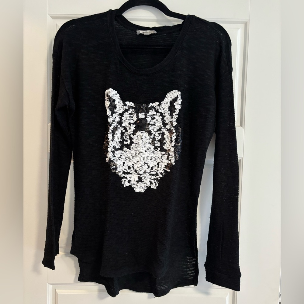 PRE-LOVED Black Sequin Tiger Sweater | S